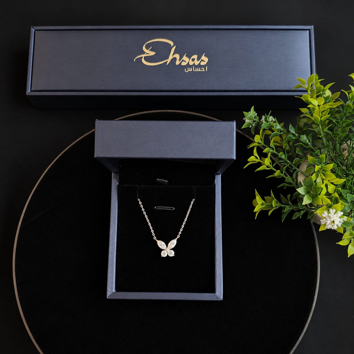 Radiant Silver Moissanite Butterfly Pendant