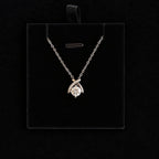 Elegant Crossed-Arch Silver Moissanite Pendant