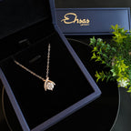 Elegant Crossed-Arch Silver Moissanite Pendant