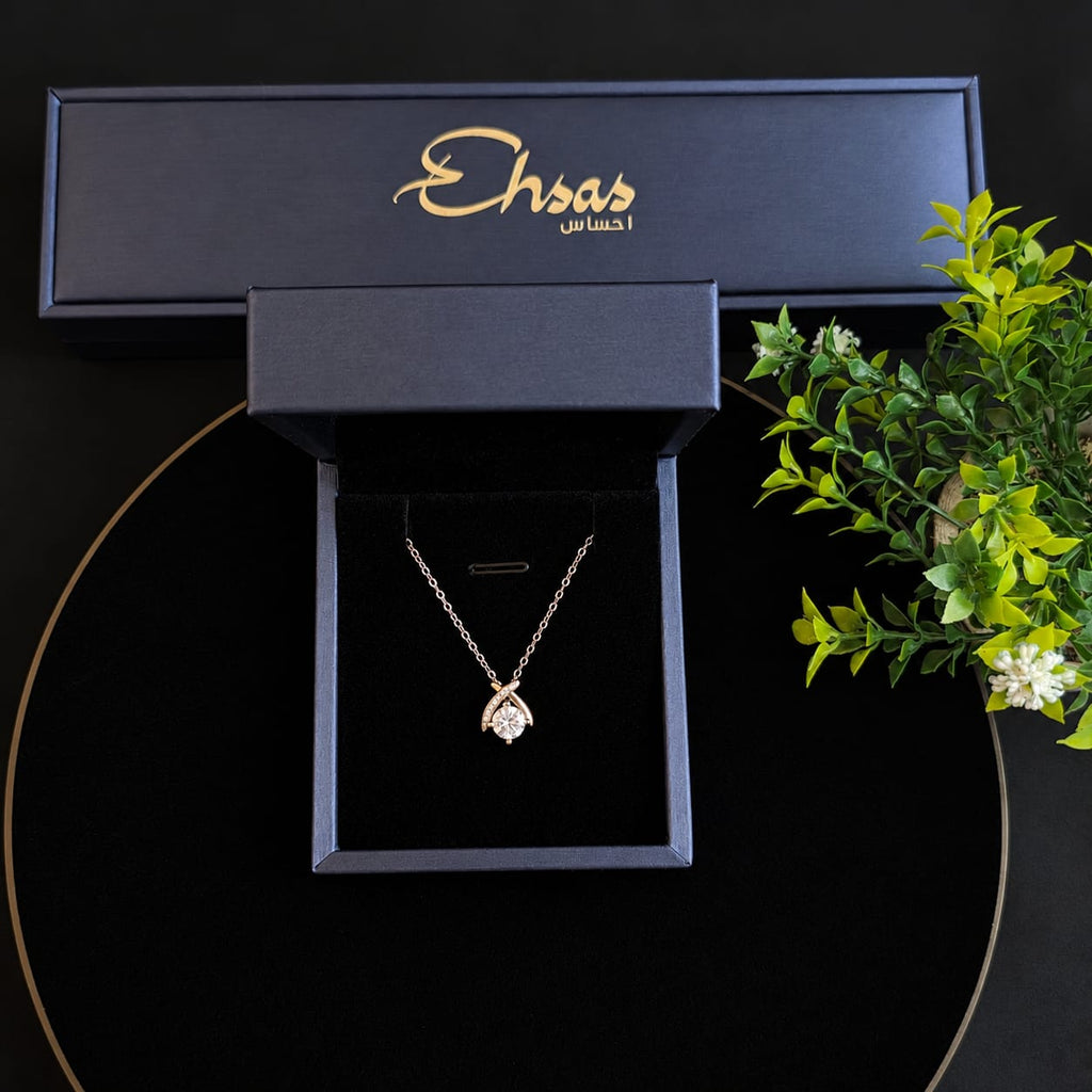 Elegant Crossed-Arch Silver Moissanite Pendant
