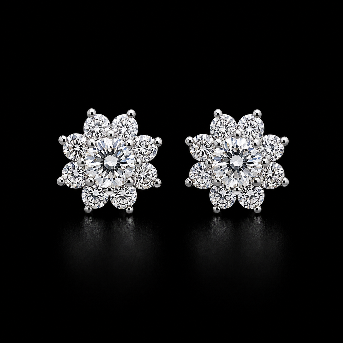 Radiant Sunburst Floral Stud Earrings