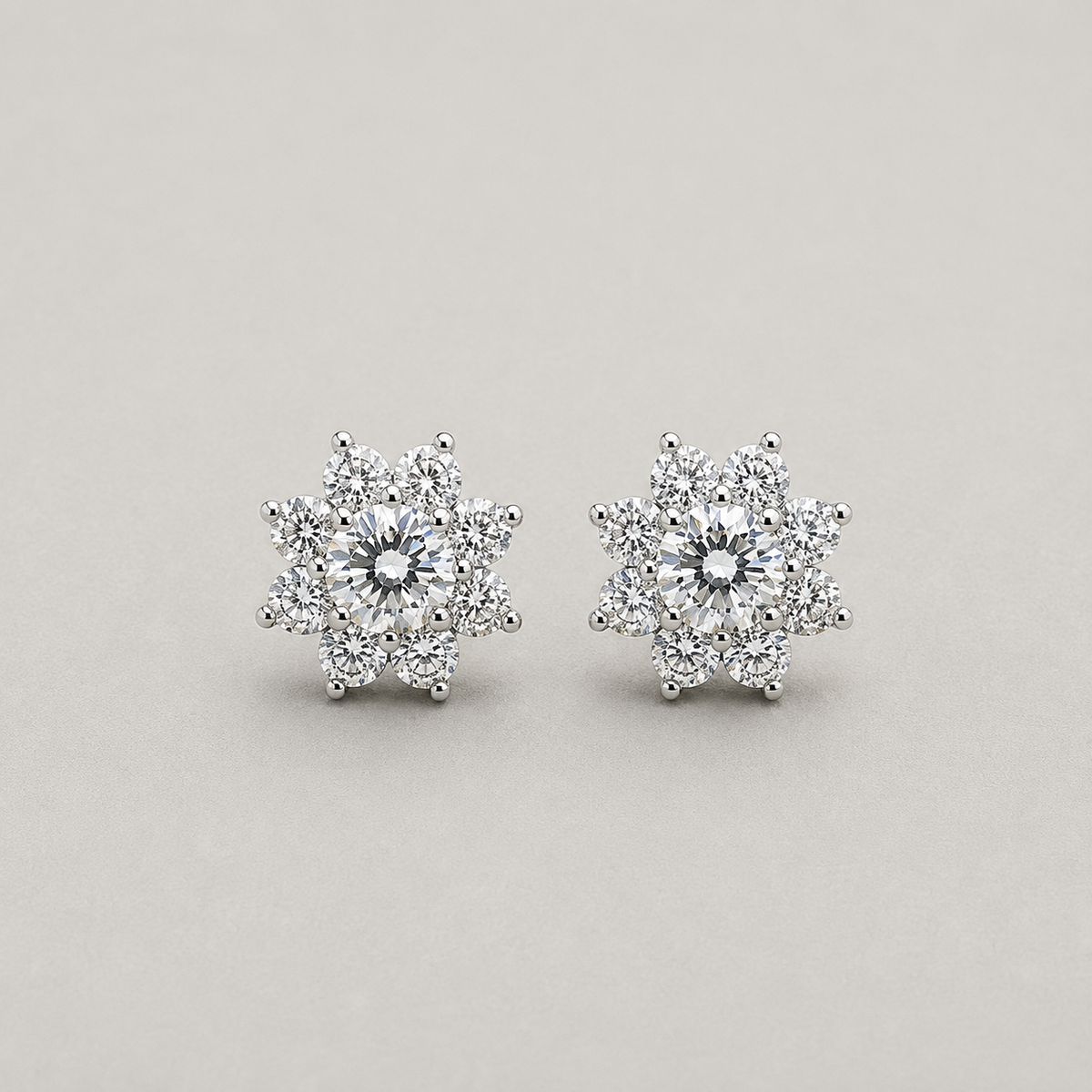 Radiant Sunburst Floral Stud Earrings