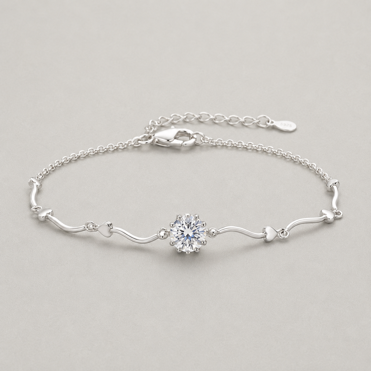 S925 Wavy Link Bracelet