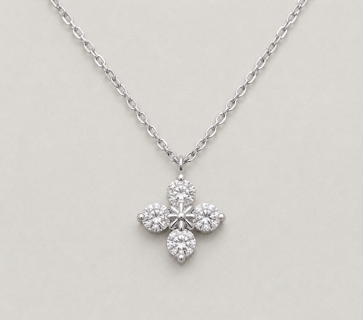 Radiant Four-Petal Flower Necklace