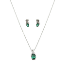 Oval Blue Green Zircon Jewelry Set