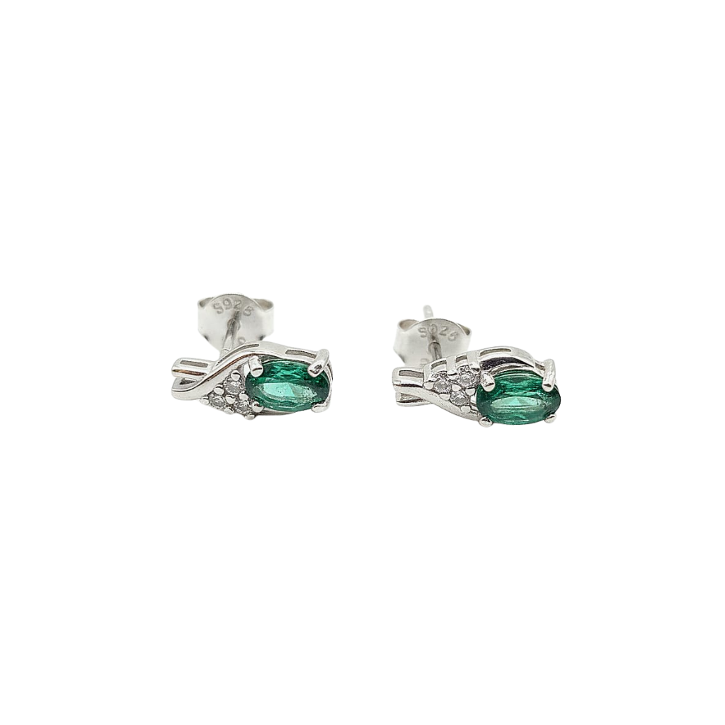 Oval Blue Green Zircon Jewelry Set