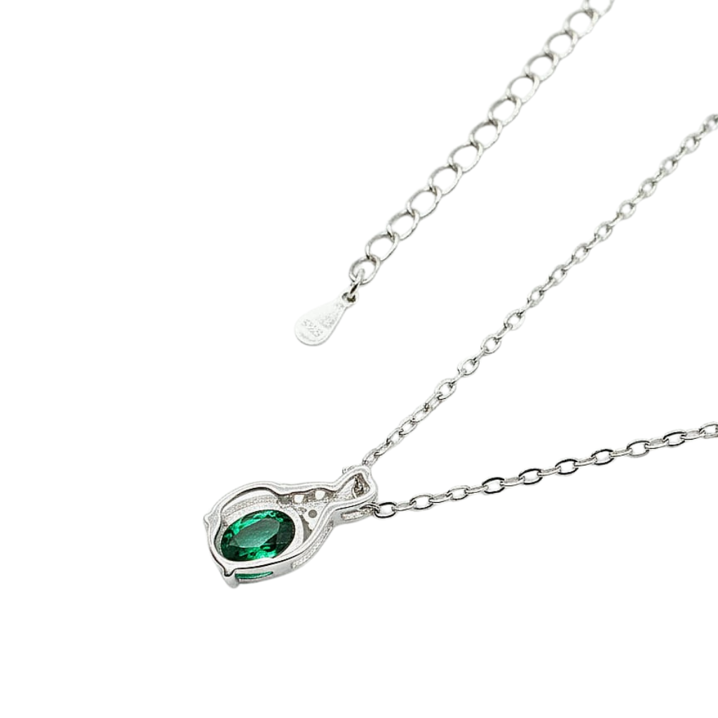 Oval Blue Green Zircon Jewelry Set