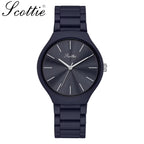 Scottie 9729 Women’s Simple Luxury Watch – Waterproof Stainless Steel Quartz with Blue Dial