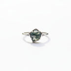 Geometric Moss Agate Ring