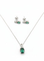 Oval Blue Green Zircon Jewelry Set