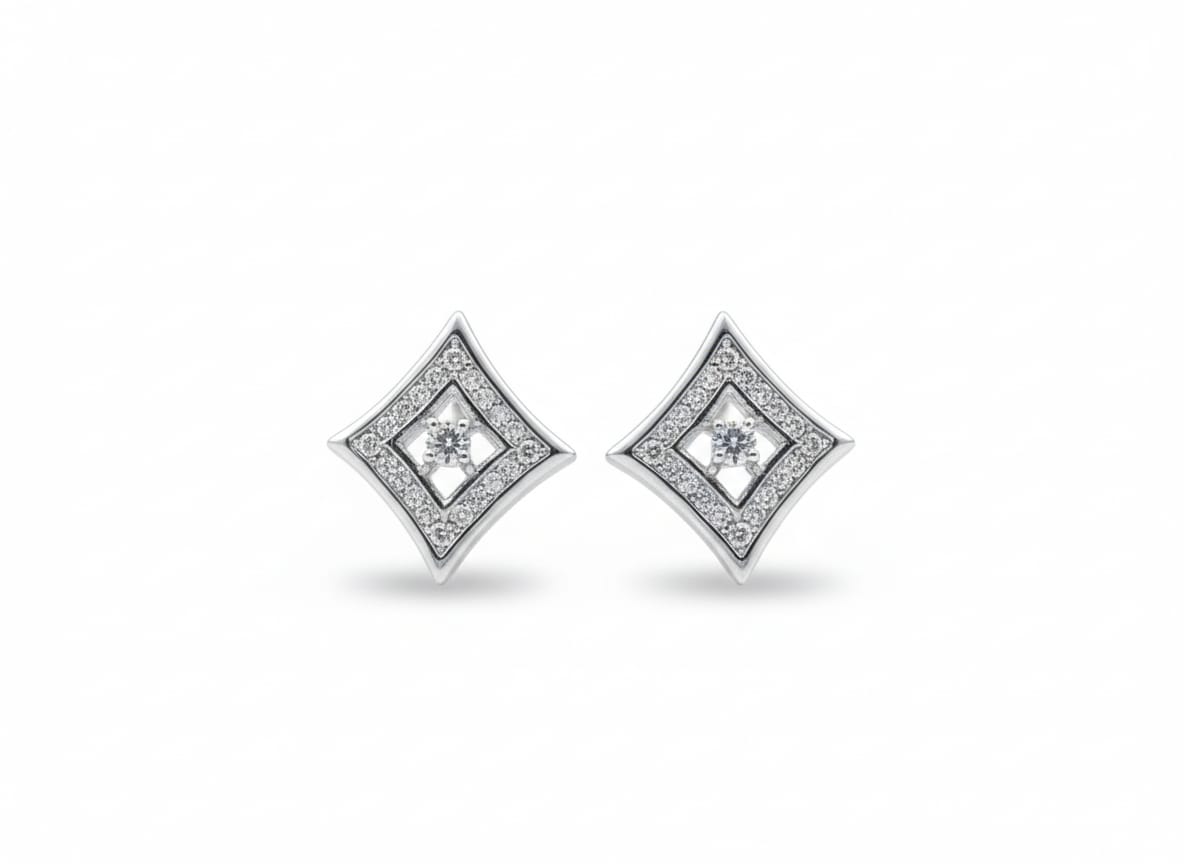 Geometric Rhombus Cut-Out Jewelry Set