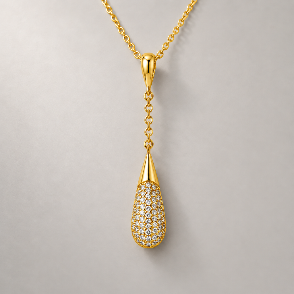 Y-Lariat Necklace with Pavé Crystal