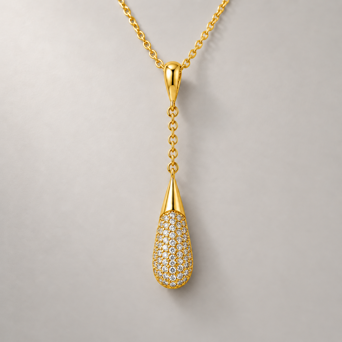 Y-Lariat Necklace with Pavé Crystal