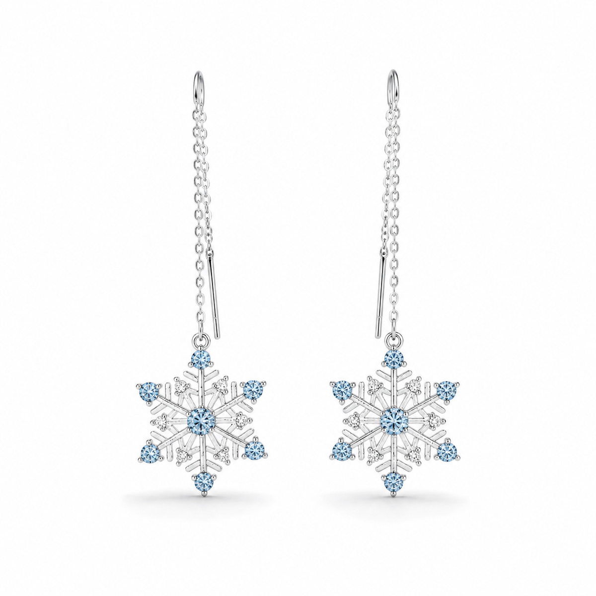 Snowflake Threader Earrings
