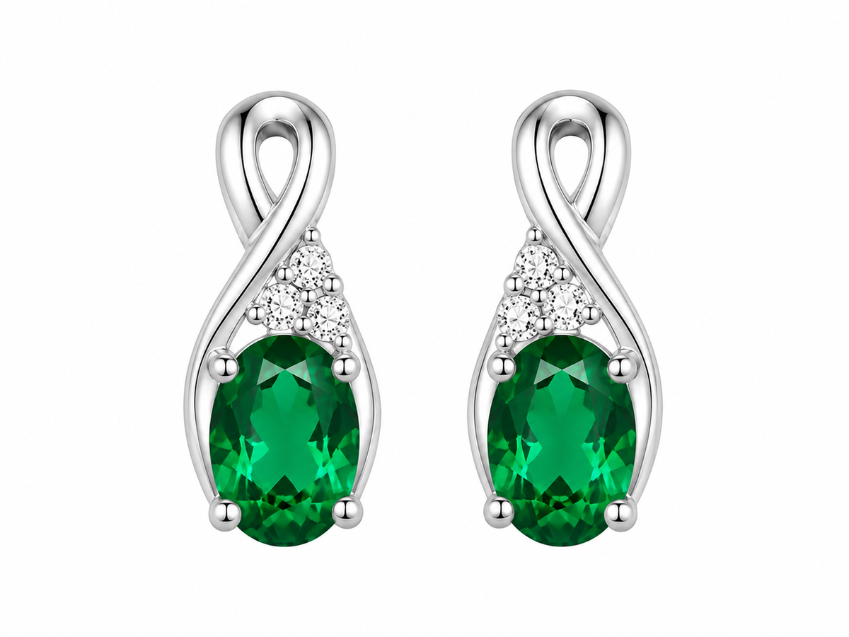 Oval Blue Green Zircon Jewelry Set