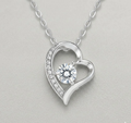 Vivid Heart Silver Moissanite Pendant