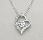 Vivid Heart Silver Moissanite Pendant
