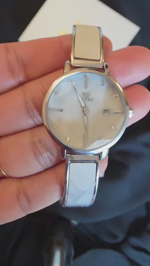 OLEVS 5656 Women’s Elegant Diamond Watch – Luxury Stainless Steel Quartz Waterproof - Steel Gray