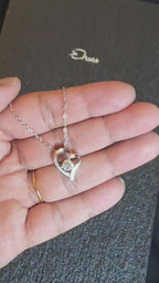 Vivid Heart Silver Moissanite Pendant