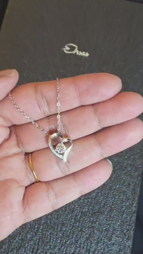 Vivid Heart Silver Moissanite Pendant